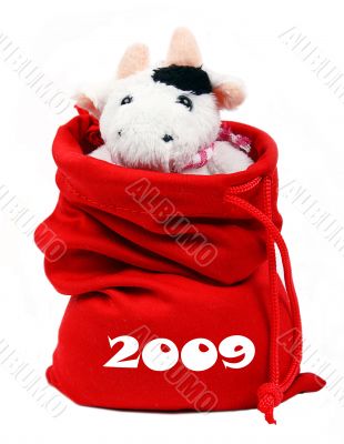 Cow In Santa`S Bag 2009