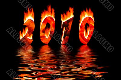 2010 new year numbers in fire flooding in water
