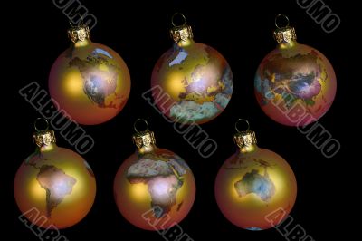 christmas balls with earth