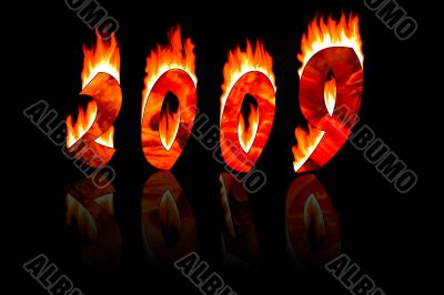 2009 new year numbers in fire reflect as 2010