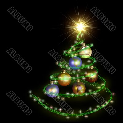 abstract christmas tree spiral