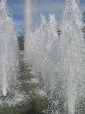 water fountain flowing