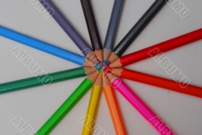 Colored pencils waiting for usage to draw picture