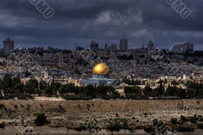 Jerusalem temple mount panorama