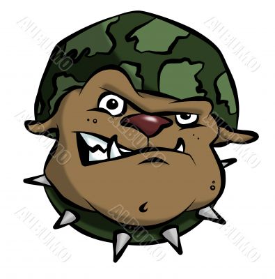 Cartoon Army Bulldog