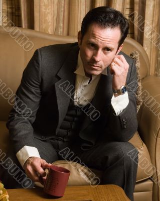 Man having a cup of coffee