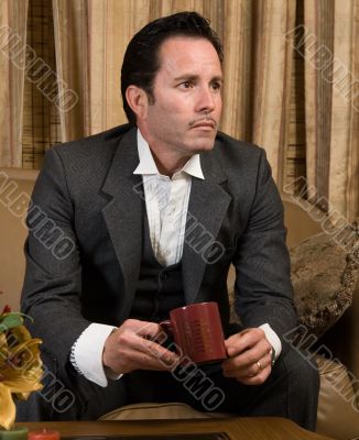 Man having a cup of coffee