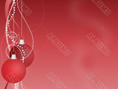 Red Christmas Ornaments Background