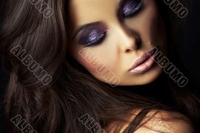 beautiful and sexy brunette girl on dark beautiful and sexy brunette girl on dark