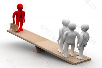 Conceptual image of teamwork. 3D image.