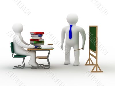 Lesson in a school class. Isolated 3D image. Lesson in a school class. Isolated 3D image.