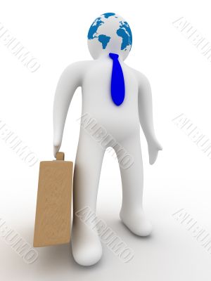 businessman on a white background. Isolated 3D image.