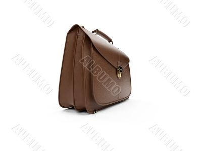 Brown leather handbag