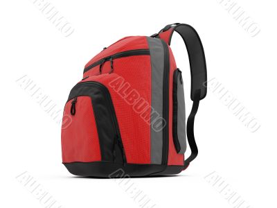 Red travel rucksack