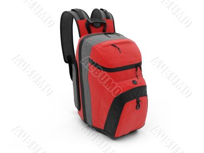 Red travel rucksack