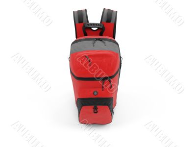 Red travel rucksack