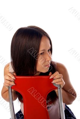 Young woman on the chair
