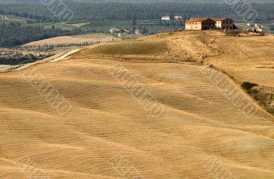 Crete senesi, characteristic landscape in Val d`Orcia