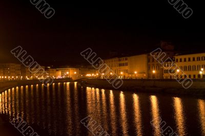 Pisa (Tuscany) - The Arno river illuminated at night