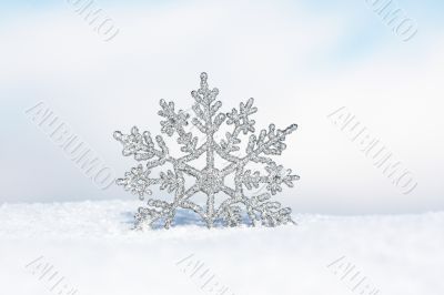 Silver Snowflake `Seasons Greetings`