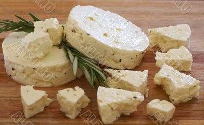 Delicious feta cheese with herbs