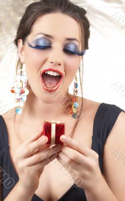 Portrait of beautiful brunette woman