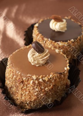 Miniature chocolate cakes