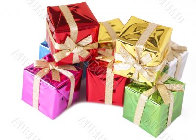 Stack of colorful gift boxes