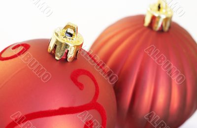 Red Christmas baubles