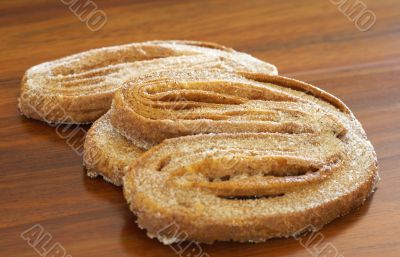 Macro shot of palmier cookies