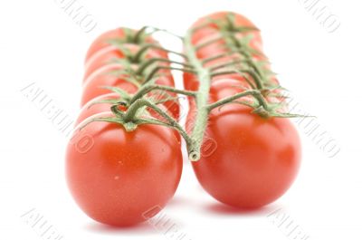 Raw tomato on white background