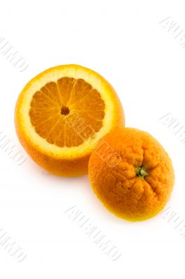 Open orange with bottom isolated Open orange with bottom isolated