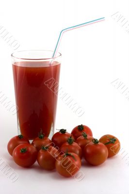 Tomato juice isolated on white background