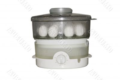 working steam cooker with 4 four eggs