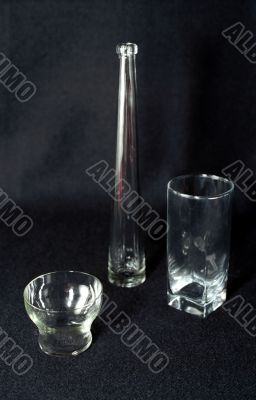 Glass things on black Glass things on black