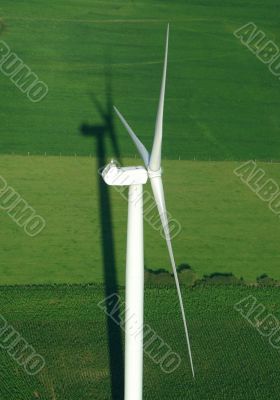 aerial view of wind turbine