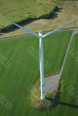 Overview of a lonely  wind turbine