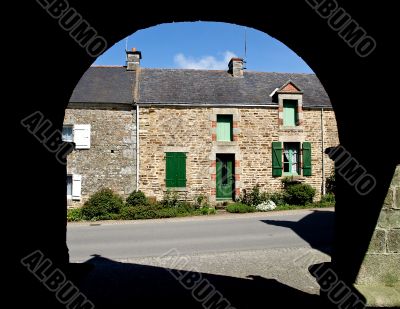 Village view through the arc