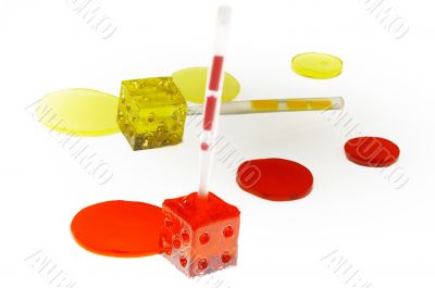colorfull dice lollipops
