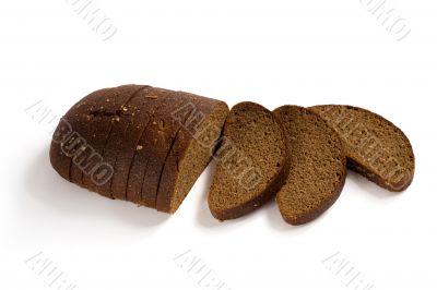 Sliced brown rye bread
