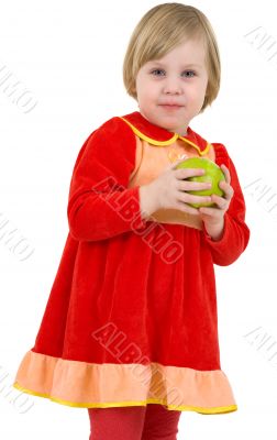 Little girl and apple