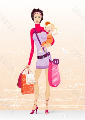 shopping mother