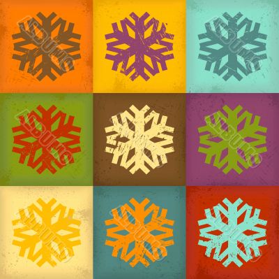 Grunge snowflakes