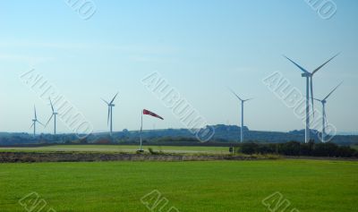 wind cone near a wind farm