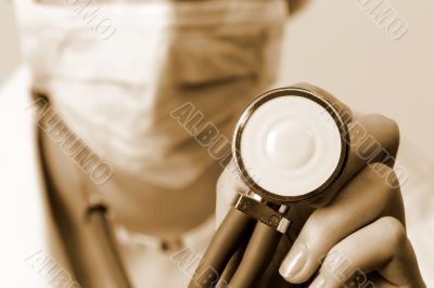Young doctor with stethoscope.
