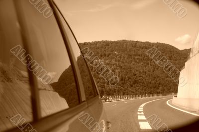 Car mirror reflection