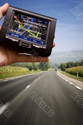 GPS in a man hand