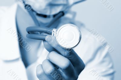 Portrait of a young doctor with stethoscope.