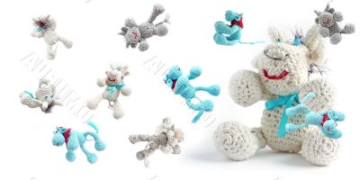 Cows-toys from a wool