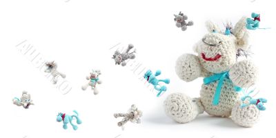 Cows-toys from a wool
